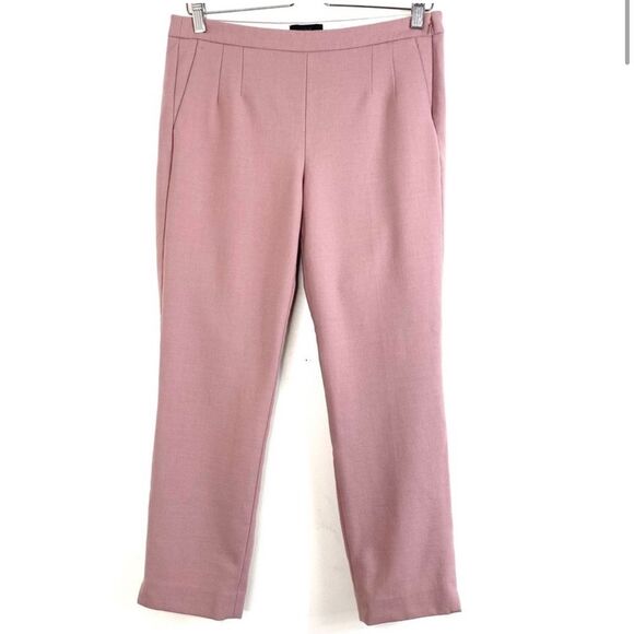 J. Crew cropped Dusty Pink Mauve Trousers work dressy women pants 6 wool blend - Picture 3 of 15